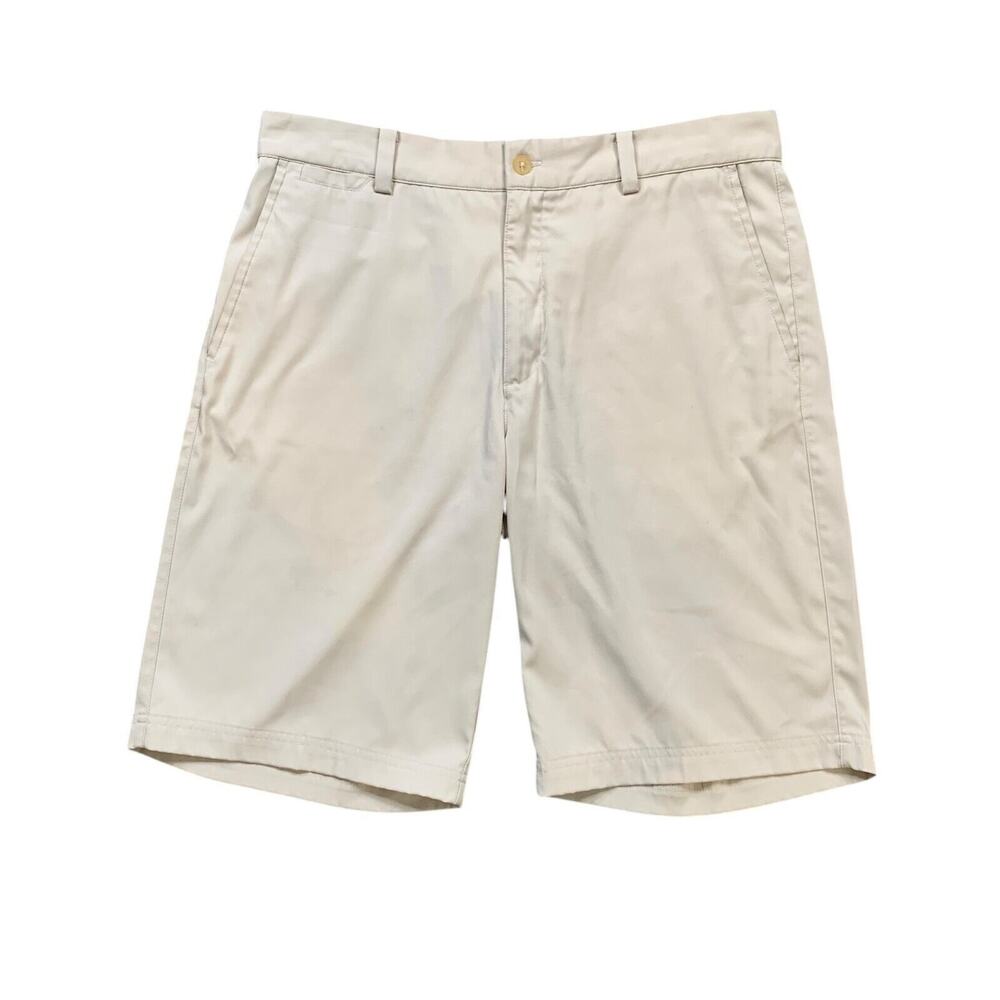 Nike Shorts Mens 32 Cream Golf Dri Fit Flat Front Tour Performacne Quick Dry